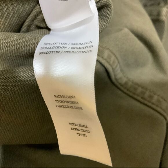 Rails Lisette Denim Twill Mini Dress Button Up Puff Sleeve Moss XS - Picture 11 of 12